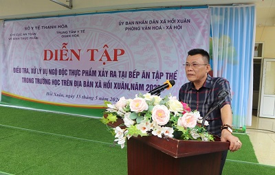 DIỄN TẬP PHÒNG CHỐNG NGỘ ĐỘC THỰC PHẨM VÀ CÁC BỆNH TRUYỀN QUA THỰC PHẨM TẠI TRƯỜNG MẦM NON HỒI XUÂN, TỈNH THANH HÓA